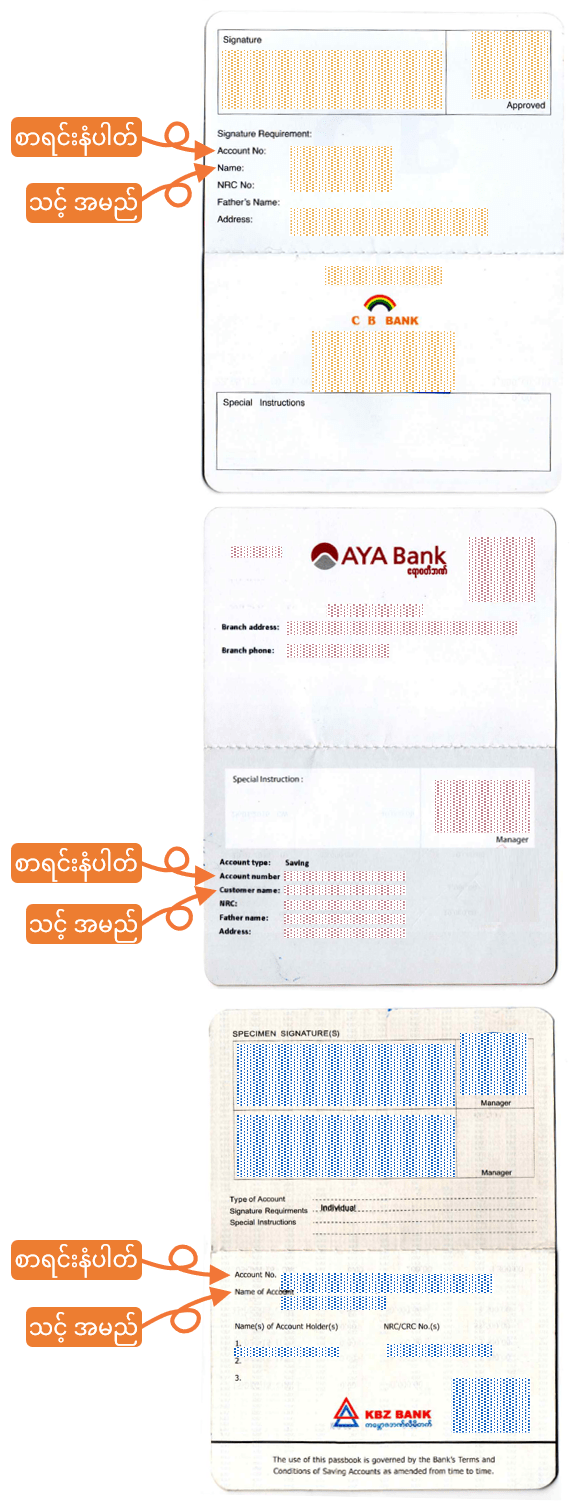 Passbook Name and Account